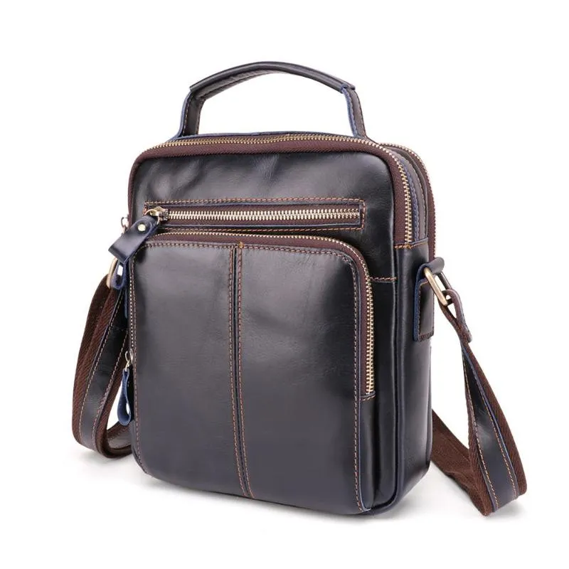 Cross Body Men Genuine Leather Vintage Messenger Flap Bags Casual Shoulder Bag Crossbody For Handbags High QualityCross