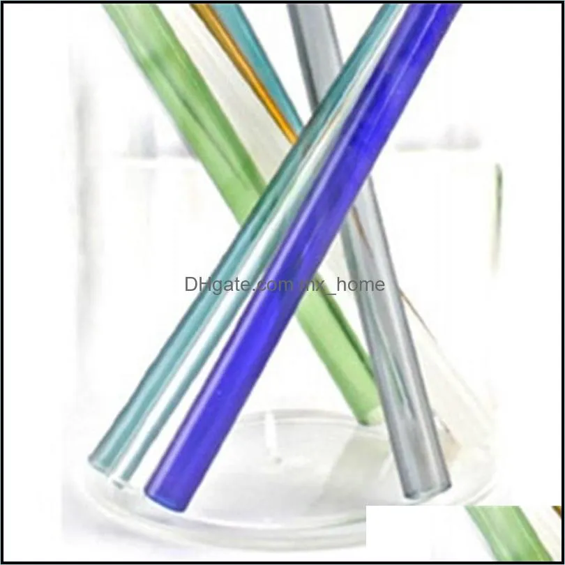 borosilicate drinking straws 9 colors 8mm glass heat resistant milk tea glass straight fruit juice feeding straw 365 k2