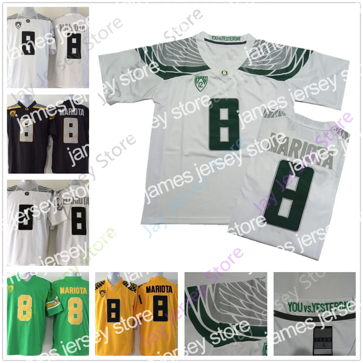 New Marcus Mariota Oregon Ducks Cooege Jersey Fottball NCAA Maglie Home Away All Stitched Uomo Taglia S-3XL