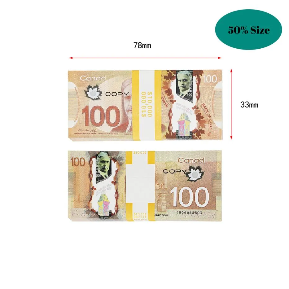Prop Canada Game Money 100s Canadian Dollar Cad Pantnotes Paper Play Bankno211f