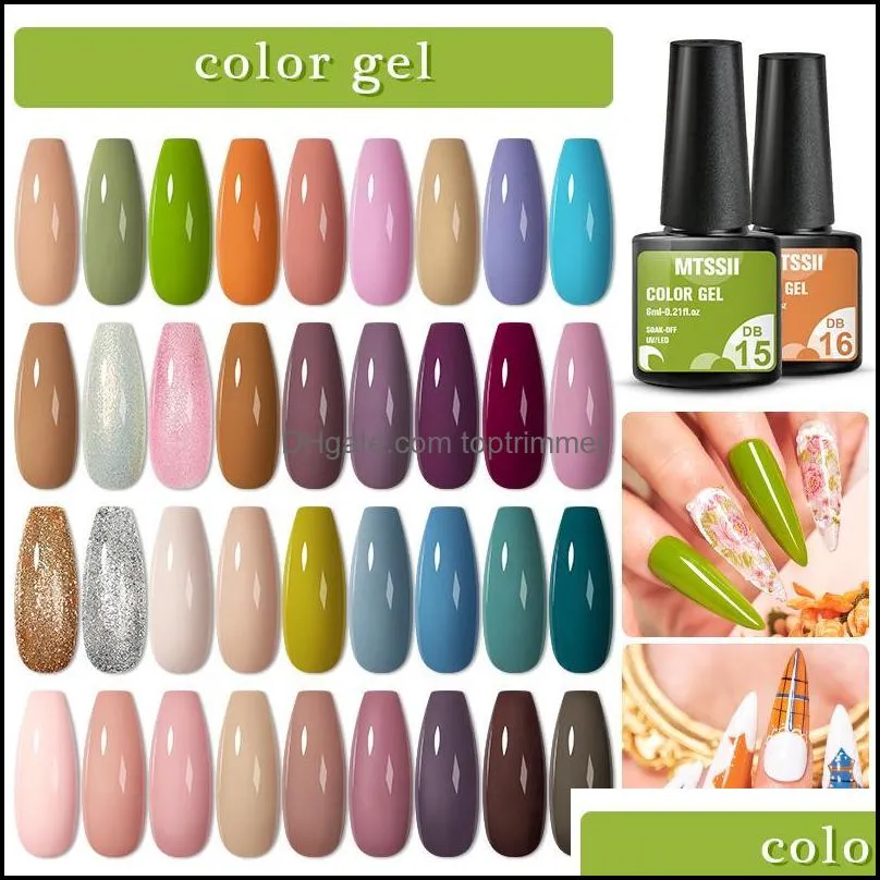 24pcs pure color gel nails polish set soak off uv glitter varnish semi permanent base top coat matte nail lacquers art kits