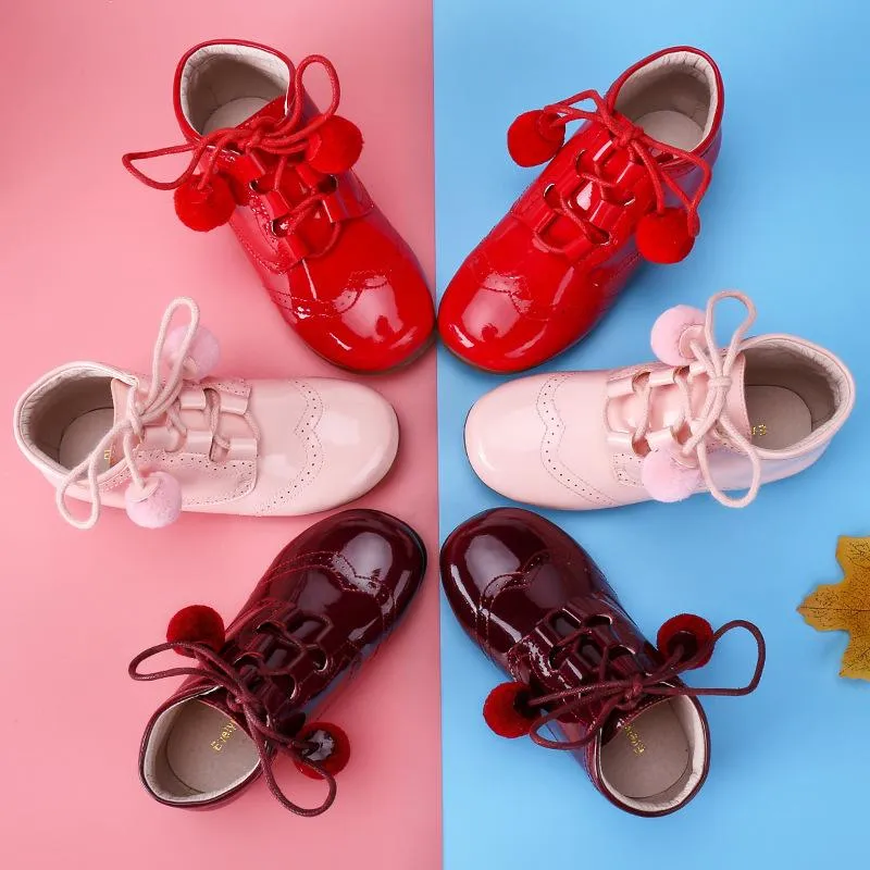 بوتس فتيات الخريف أطفال أحذية شتاء فتاة طفل طفل صغير أصلي كاحل الجلود لسقوط الأحذية غير الرسمية