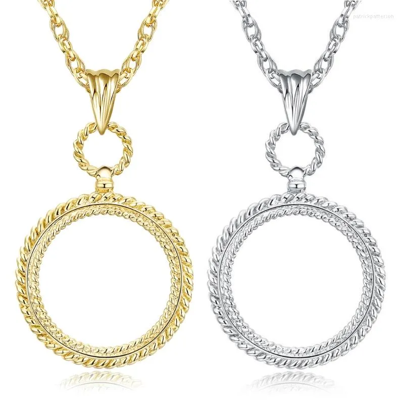 Подвесные ожерелья винтажное колье увеличительное усилие 2x Lover Glass Jewelry Manocle Увеличьте зрение свитер.