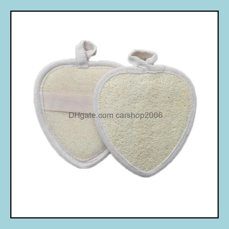 Heart Shape Natural Loofah Pad Back Pads-Loofah Sponge Bath Shower Body Exfoliator Scrubber Pads Bathroom RRE13433