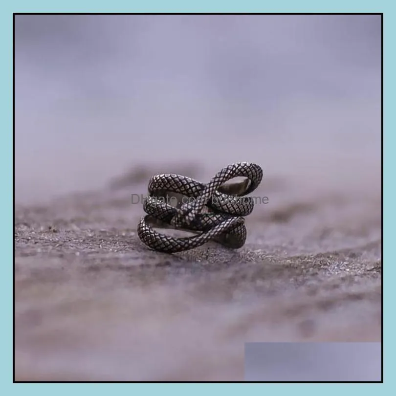 Mens Rings Gothic Snake Ring For Hombre Multilayer Hiphop Rock Rings Male Accessories Jewelry
