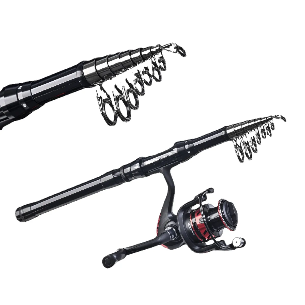 Spinning Fishing Rod and Reel Combo1.8M 2.7MTelescopic Rod with Fishign  Reel Max Drag 5kg Full Fishing Kit