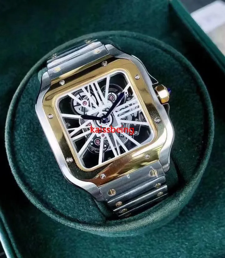 New arrival wysokiej jakości zegarek mężczyzna klasyczny mechanizm kwarcowy męskie zegarki projektant bransoleta ze stali nierdzewnej nowości zegarek prezent szkielet kisn twarz 090 prawo
