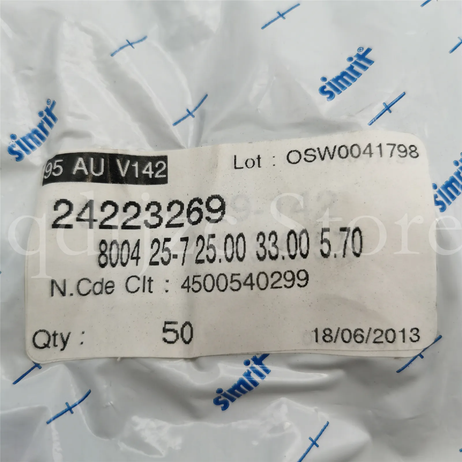 (4 pcs) CFW-MERKEL Oil Seal bearing T20 25-33-5.7 AU V142 24223269 25mm X 33mm X 5.7mm