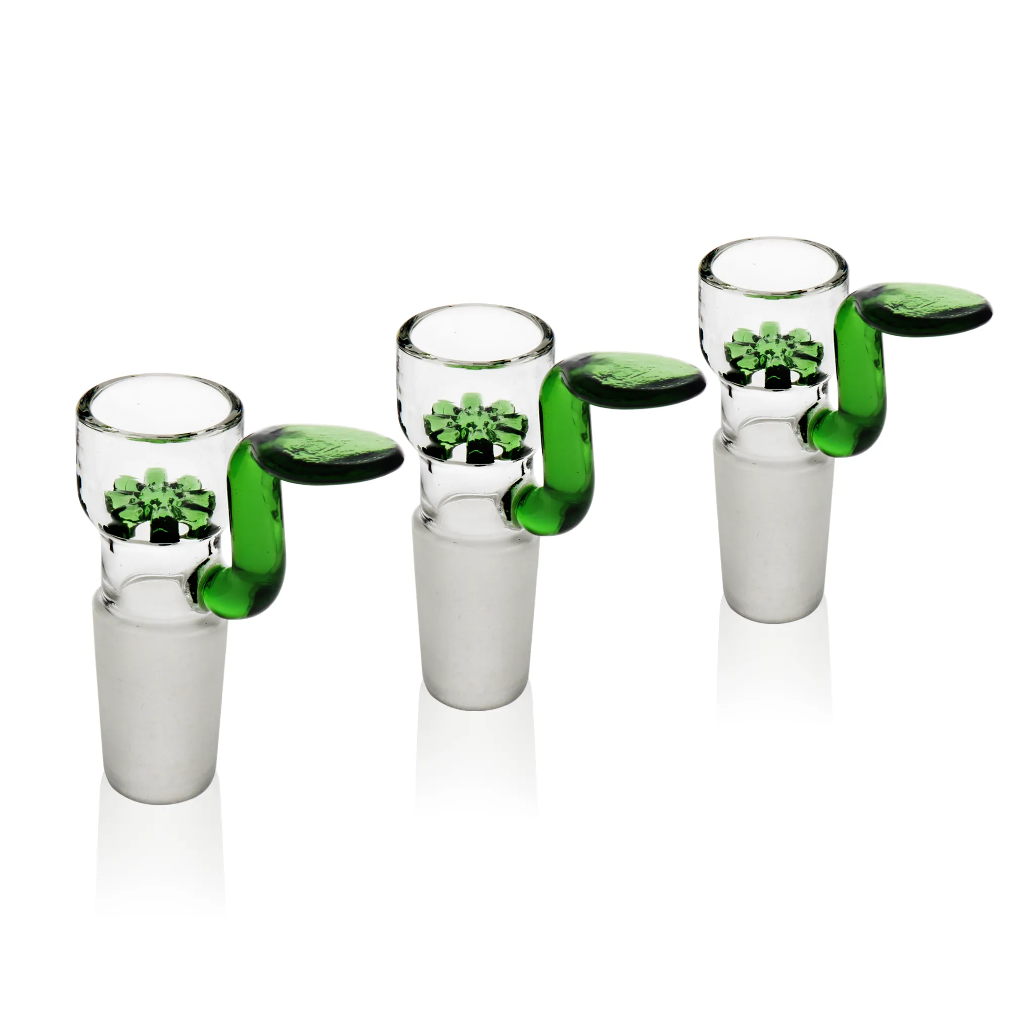 Narguilé REANICE Pack de 3 avec tamis intégré coupe 14,5 mm pour tous les bangs en verre (vert)