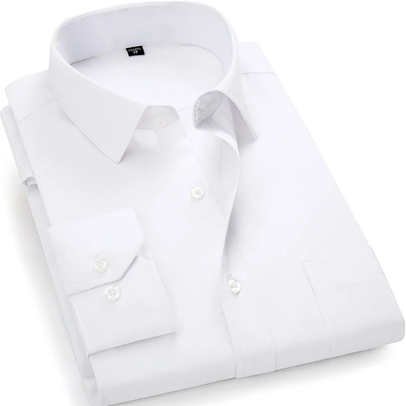 Biała bawełniana koszula Mężczyźni Marka Z Długim Rękawem Przycisk Mężczyzna Down Sukienka Koszule Solid Business Casual Slim Fit Work Camisa GT01 220322