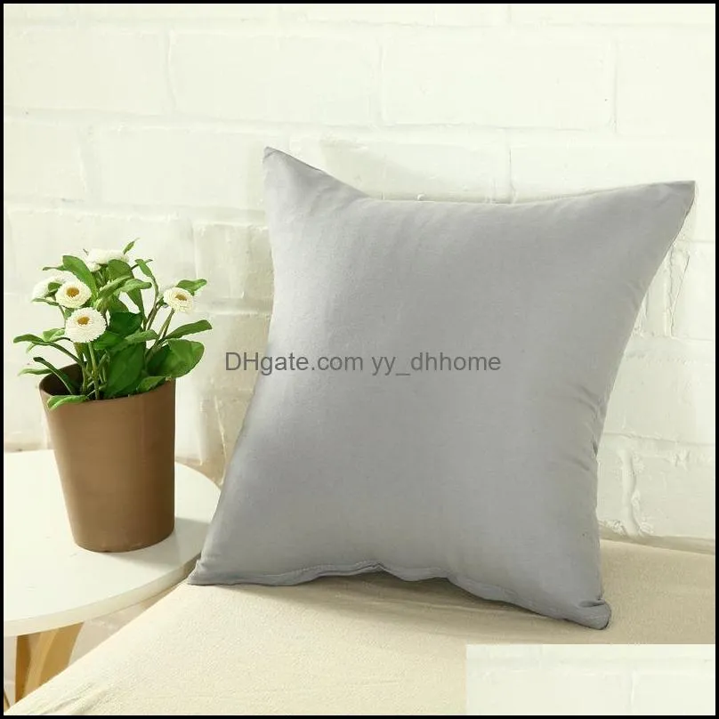 pillow case pure color polyester white pillows cushion cover decor blank christmas decorition gift 45 * 45cm yhm283-zwl