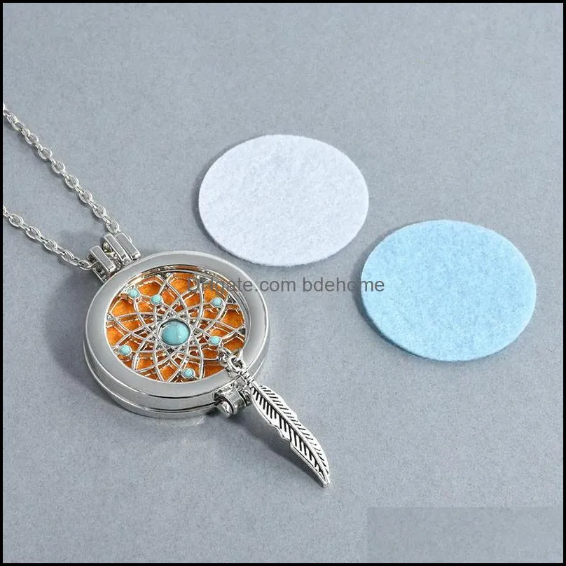 12 styles aroma locket necklace magnetic gold silver aromatherapy essential oil diffuser perfume locket necklace with 3 pads-z