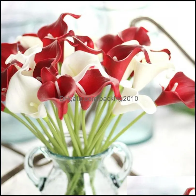 silk flowers mini calla lily artificial flower real touch decorative bouquet for wedding decorations bride bouquets 13 colors