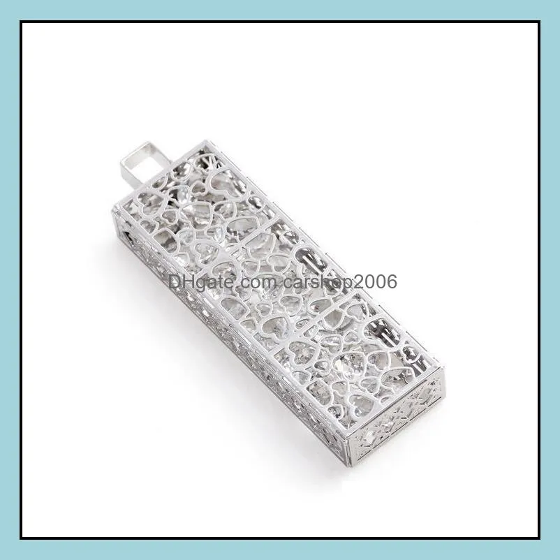 hollow floating locket hot sale diy jewelry transparent metal frames charm memory lockets pendants fashion jewelry wholesale 0063klf