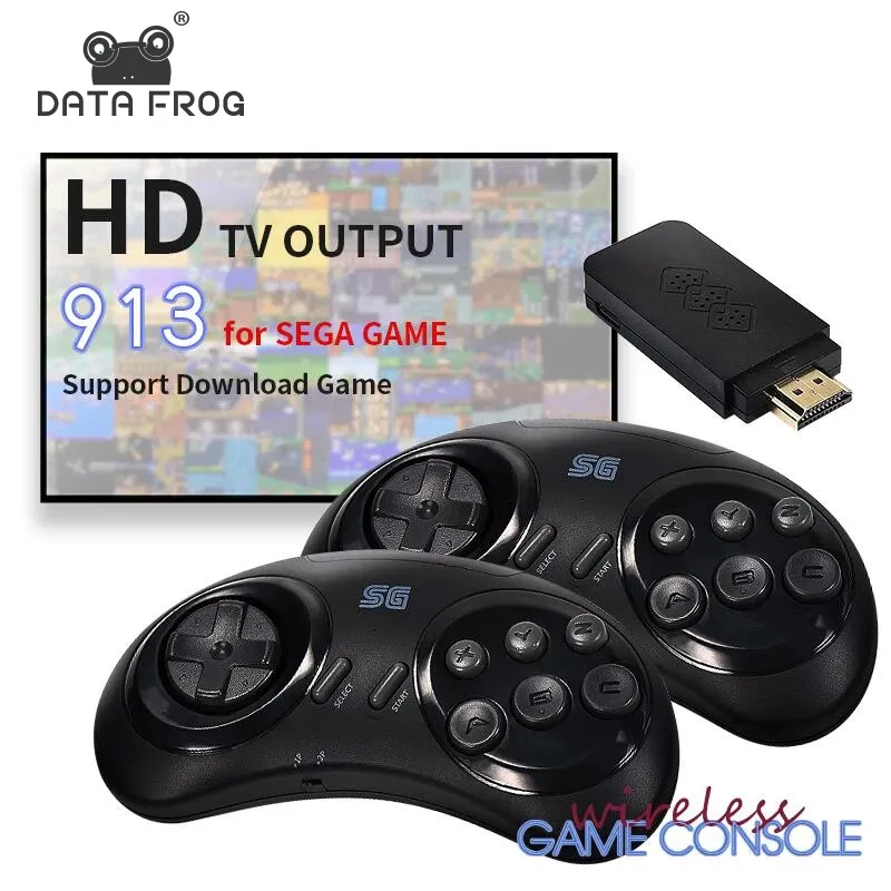 وحدة تحكم ألعاب لاسلكية 16 بت MD لـ Sega Genesis Game Stick 4K HD 900 + Game For Sega Genesis Mini / Mega Drive