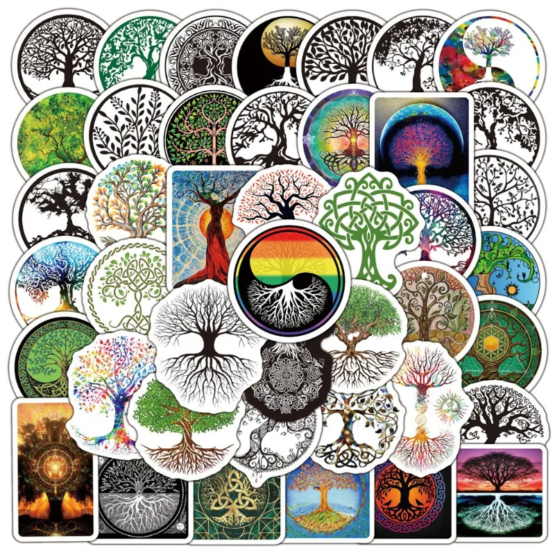 50pcs Tree of Life Totem Stickers Graffiti Kids Toy Skateboard car Motorcycle Bicycle Sticker Decals Wholesale
