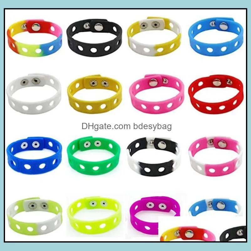 Silicone Jelly Bracelet Wristband 21cm Fit Shoe Buckle Charm Accessory Party Gift Fashion Jewelry Wholesale