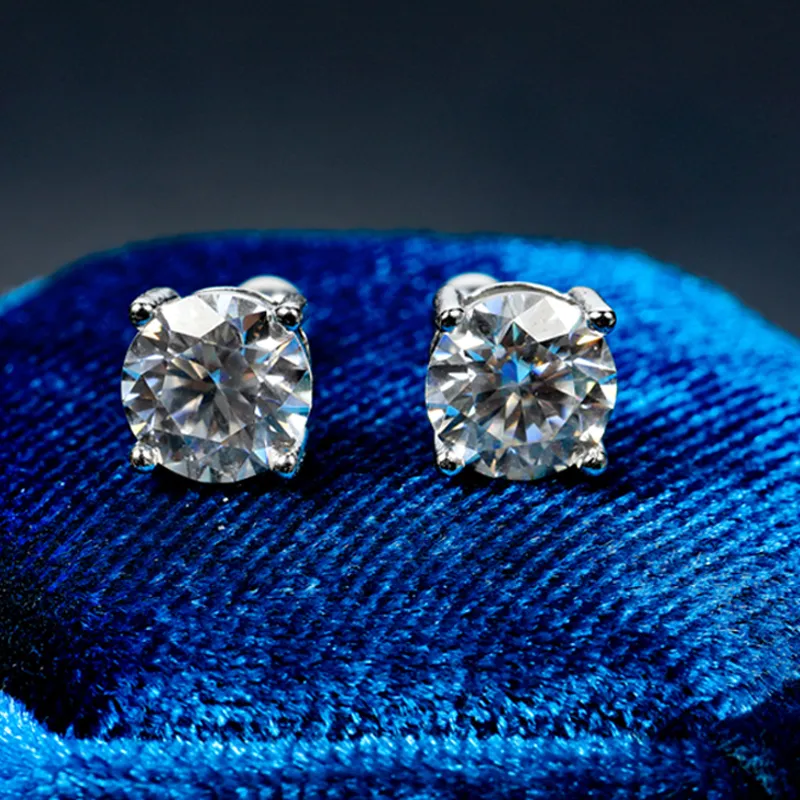 Certifié 2ct D Couleur Boucles D'oreilles pour Femmes Or Blanc S925 Argent Sterling Brillant Lab Diamant Boucle D'oreille CX220408