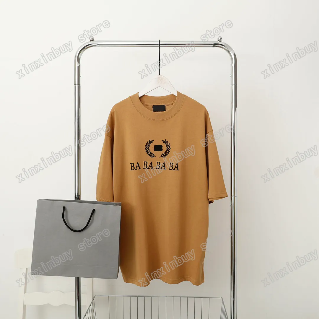 22ss Erkekler Tasarımcılar T Shirt Kulak Buğday Baskı Kısa Kollu Adam Ekip Boyun Streetwear Kahverengi Beyaz Siyah Xinxinbuy XS-L