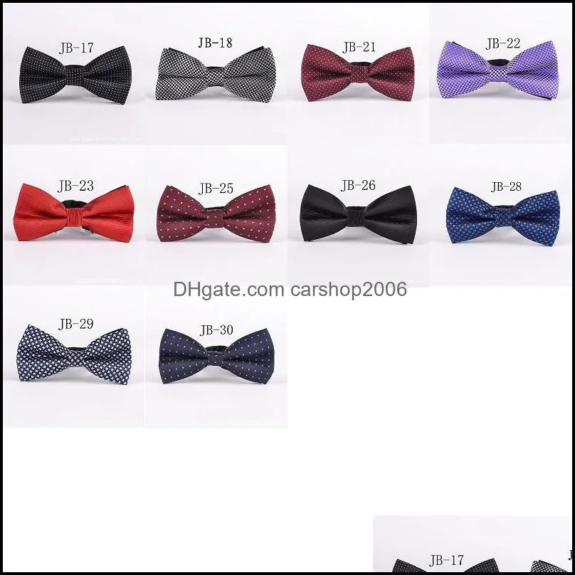 Fashion Men`s Women`s Polyester Silk Bowtie Stripes Metal Buckle Neck Bow ties Formal Leisure wear Polka dots check pattern bowties