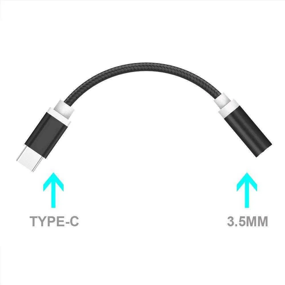 نوع USB C إلى 3.5 مم كبل صوت سماعة جاك لسيارات Samsung Galaxy S20 S21 S22 Ultra Note 20 Plus USB C إلى 3.5 AUX Cable