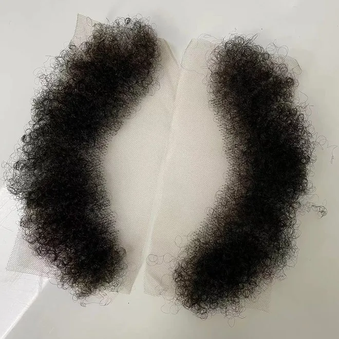 100 Malezya bakire insan saçı 4mm Afro Kinky Curl Tam Dantel Frontal saç çizgisi Siyah Erkekler Hızlı Ekspres Teslimat