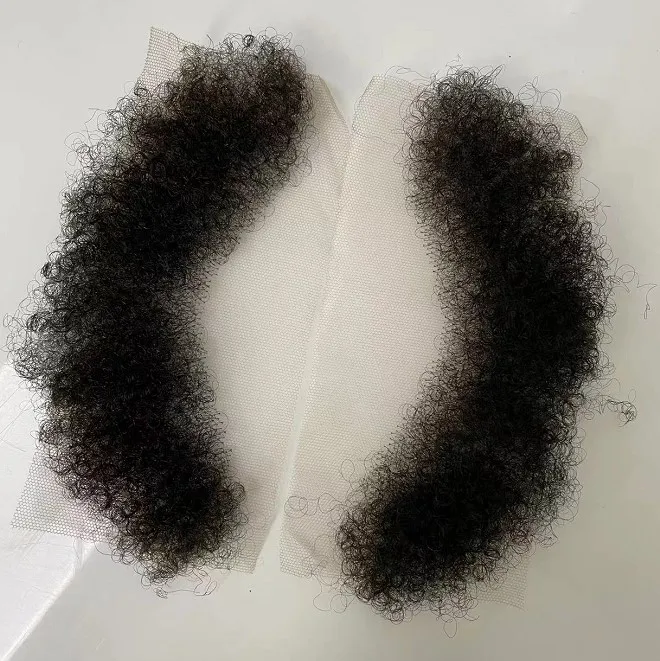 100 malaysisches Echthaar, 4 mm, Afro-Kinky-Curl, voller Spitzen-Frontal-Haaransatz für schwarze Männer, schnelle Express-Lieferung