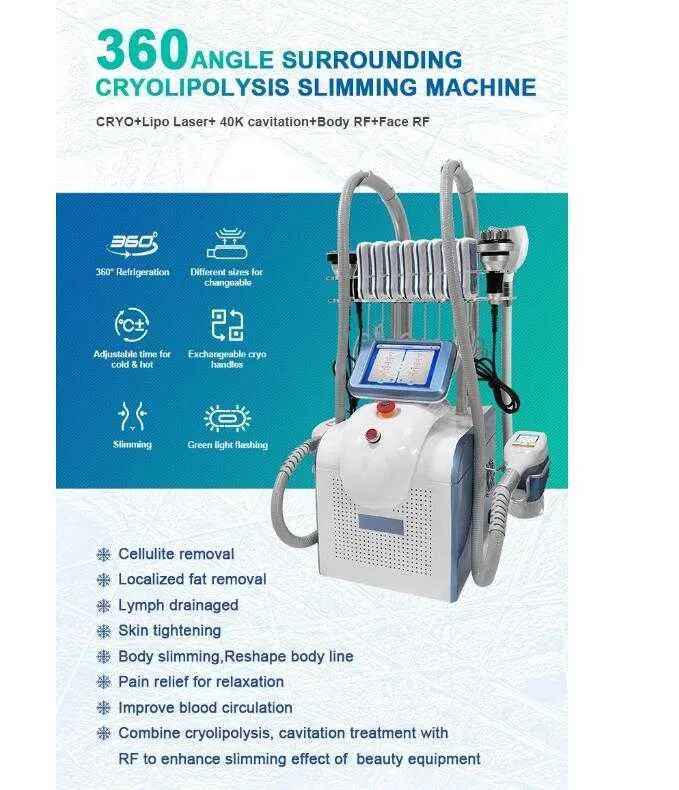Cryolipolysis 3 Cryo Handles新しい脂肪凍結スリミングマシン吸引機の減量40KキャビテーションRFレーザーパッドの美しさ