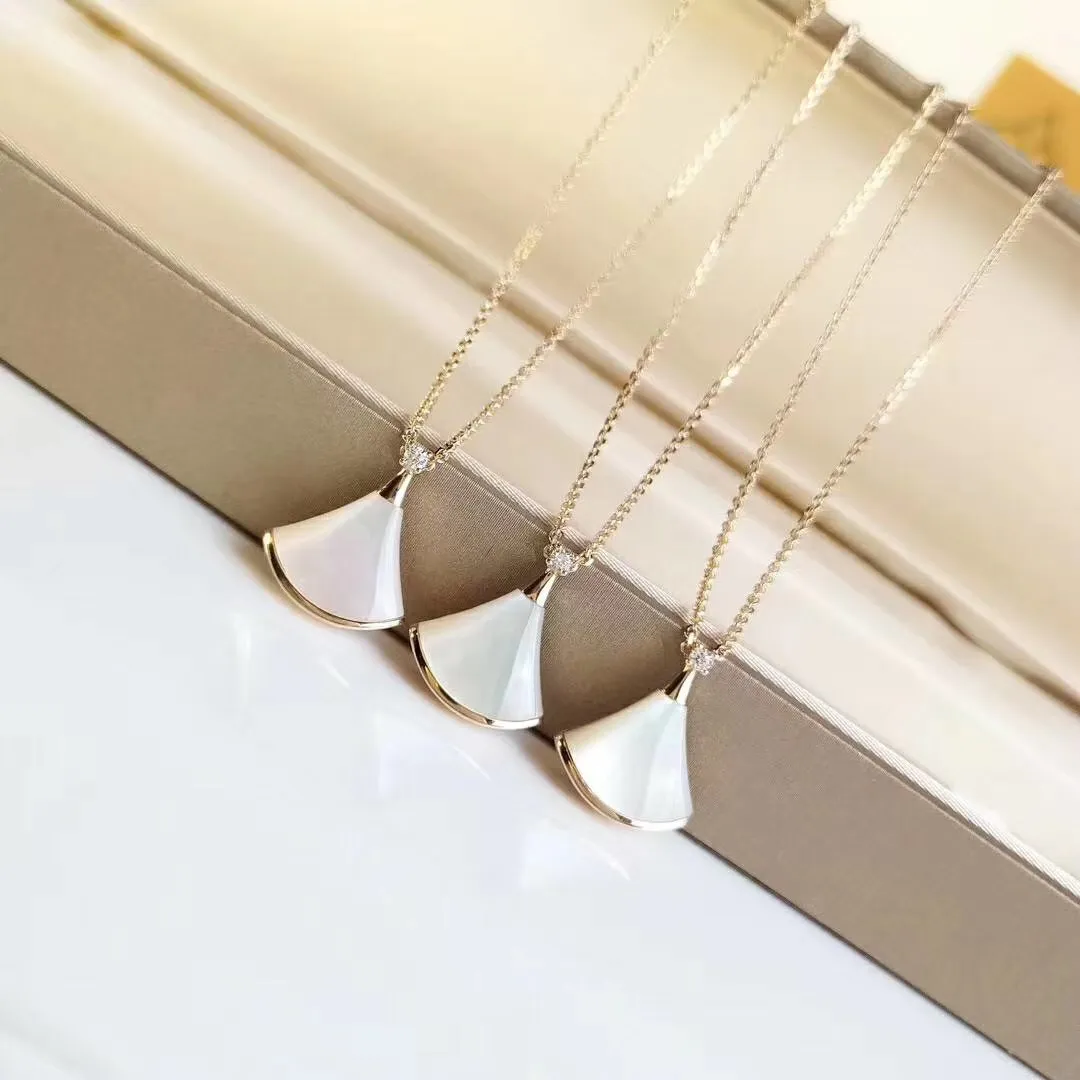 Ожерелье с подвеской в форме веера S Sier с дизайном в виде ракушки для женщин, ювелирное изделие на помолвку, подарок с печатью PS7211