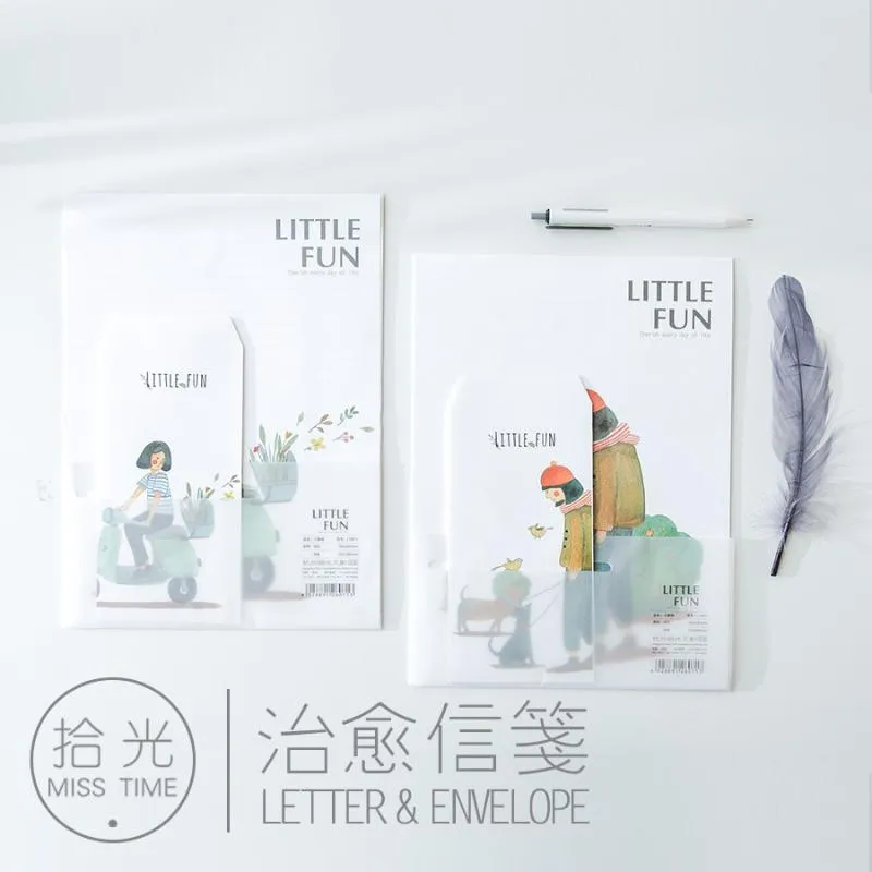 Gift Wrap 9pcs/Set 3 Envelopes 6 Writting Paper Little Fun Series Envelope For Korean StationeryGift