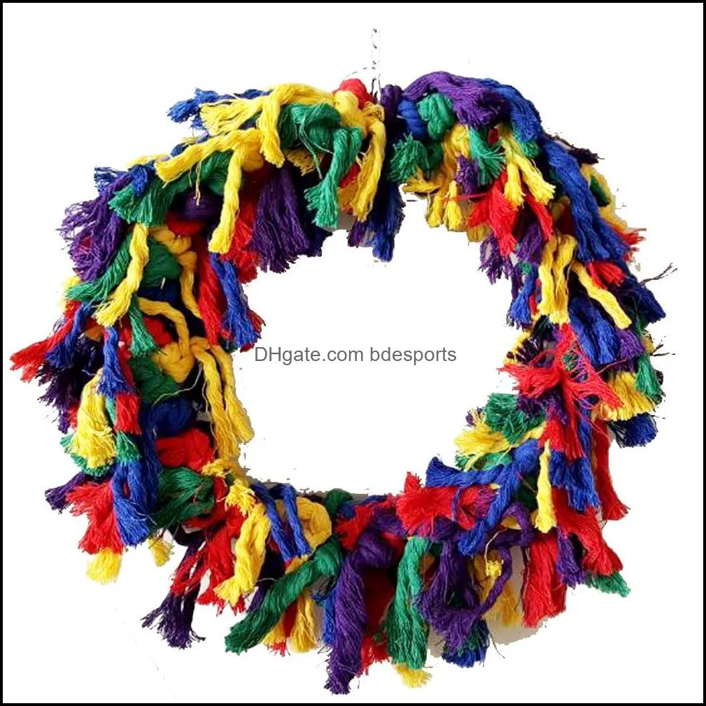 Parrot Chew Toys Coco Coco Climbing Toy Ring Ring Bird Toys Cotton Rope Parakeet Finch Finch Cage Droper