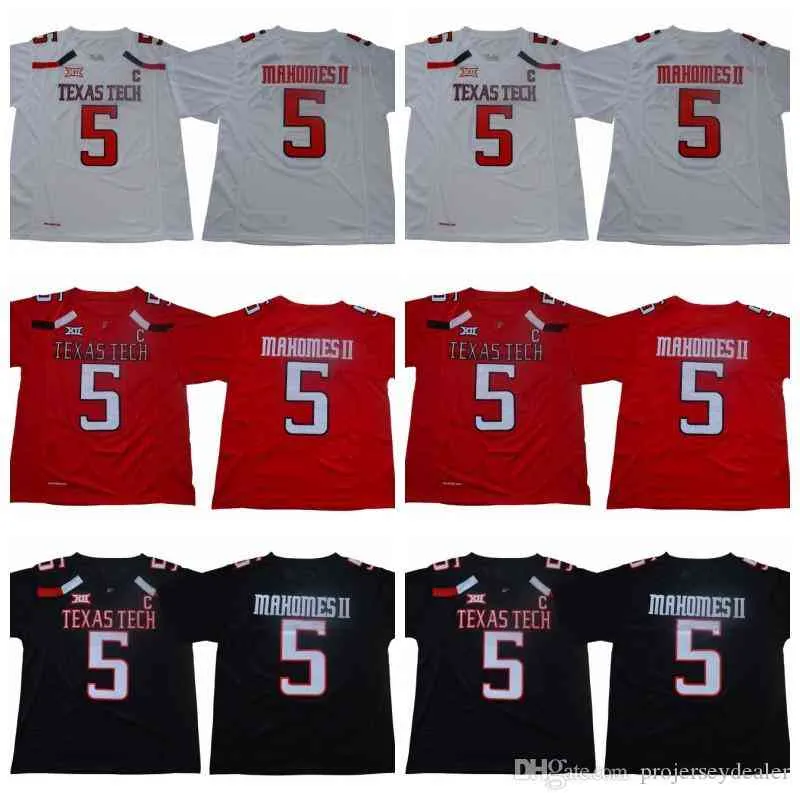 C202 5 Patrick Mahomes II Texas Tech Red NCAA College Football Jersey Double Stitched Name and Number High Quailty Fast Shipping