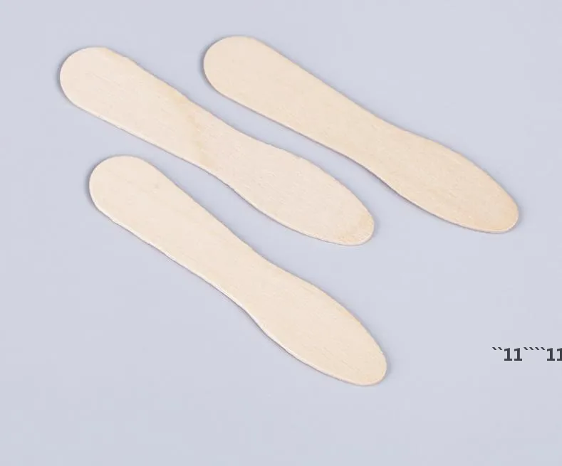 Wood Ice Cream Spoons Tools 7.5cm, Wooden Taster-Spoons Wrapped Birchwood Plain Ice-Cream Paddle Spoon RRE14101