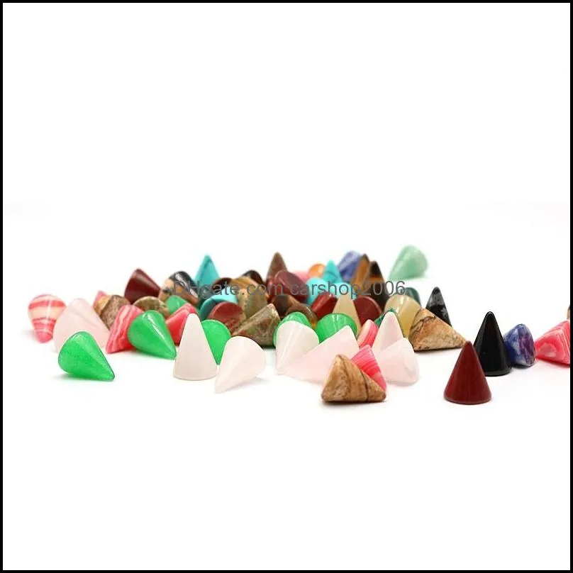 Natural Stone Patch 10*14mm Non-Porous cone shape Yoga Healing Decoration Jewelry Accessories