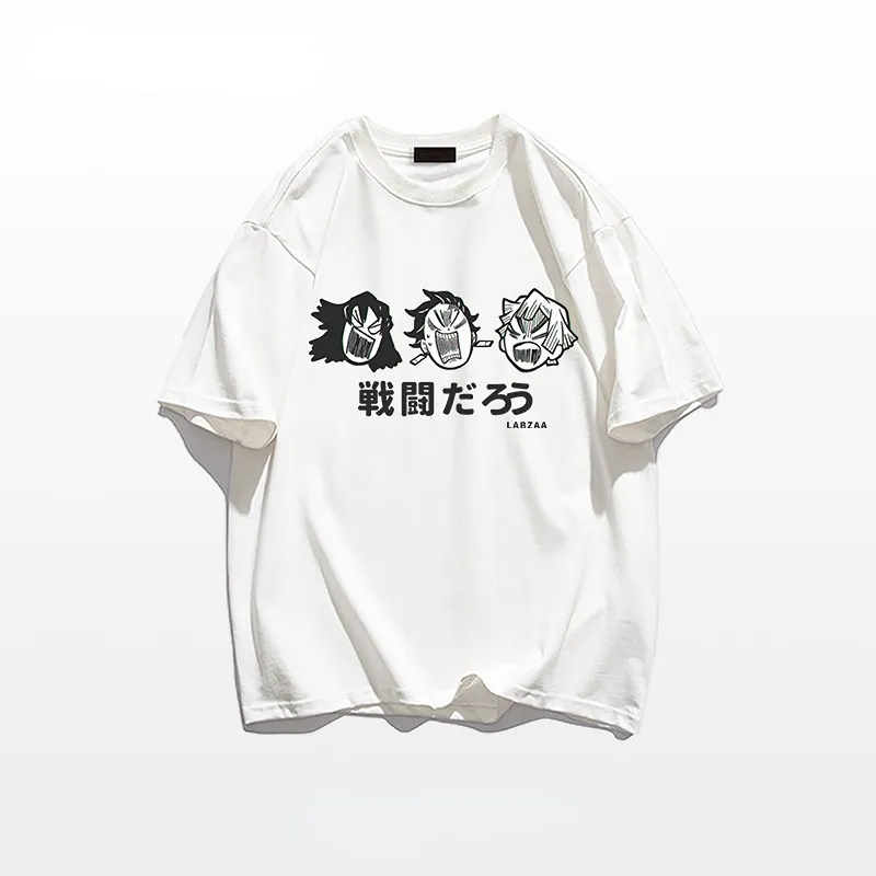 Japanische Anime Druck Frauen Herren Baumwolle Kurzarm T-shirt Männer Student Lose 2022 Frühling Sommer Paar Tops Weibliche T 0615