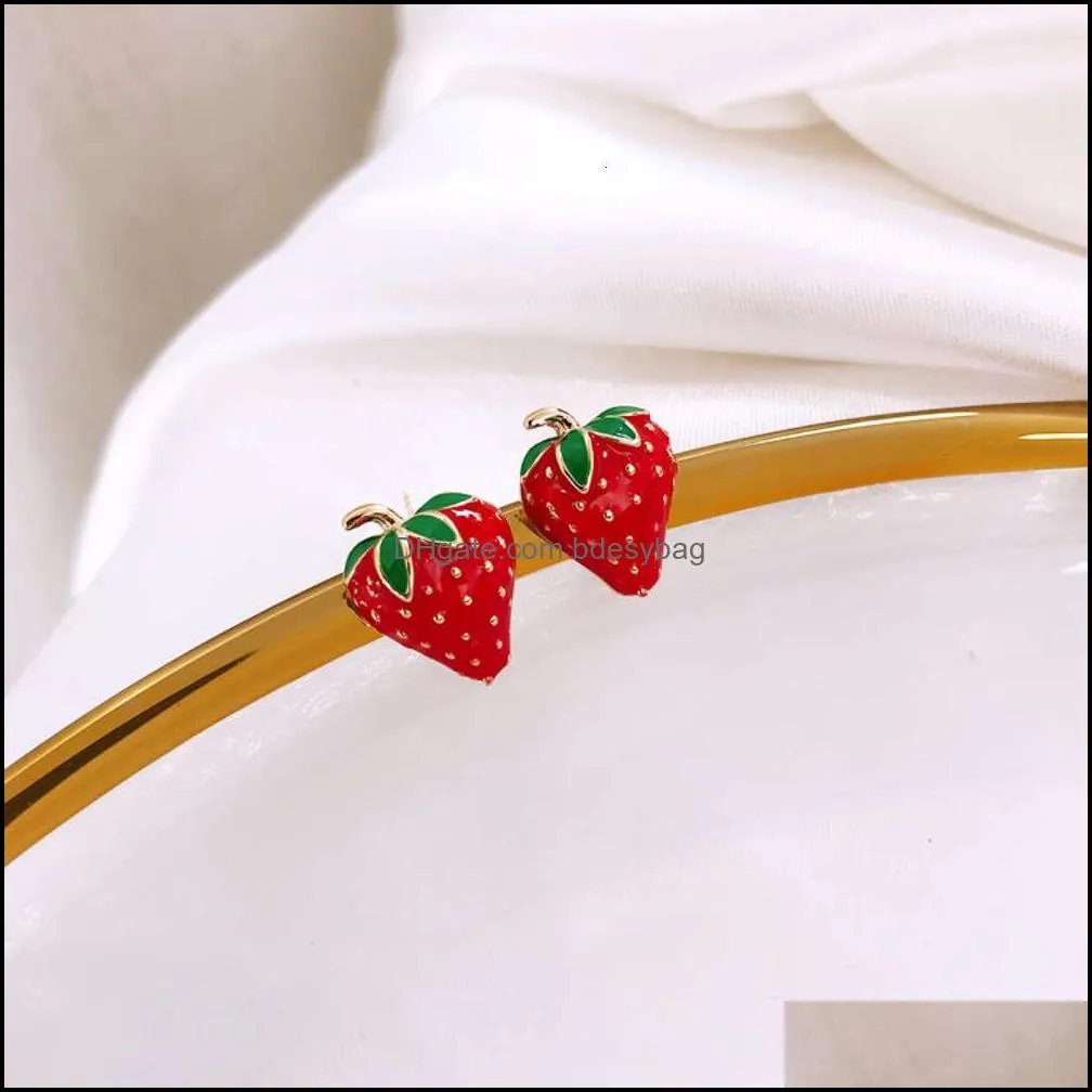 New European and American Fruit Fashion Long Ear Nail Temperament Cherry Earrings Lady
