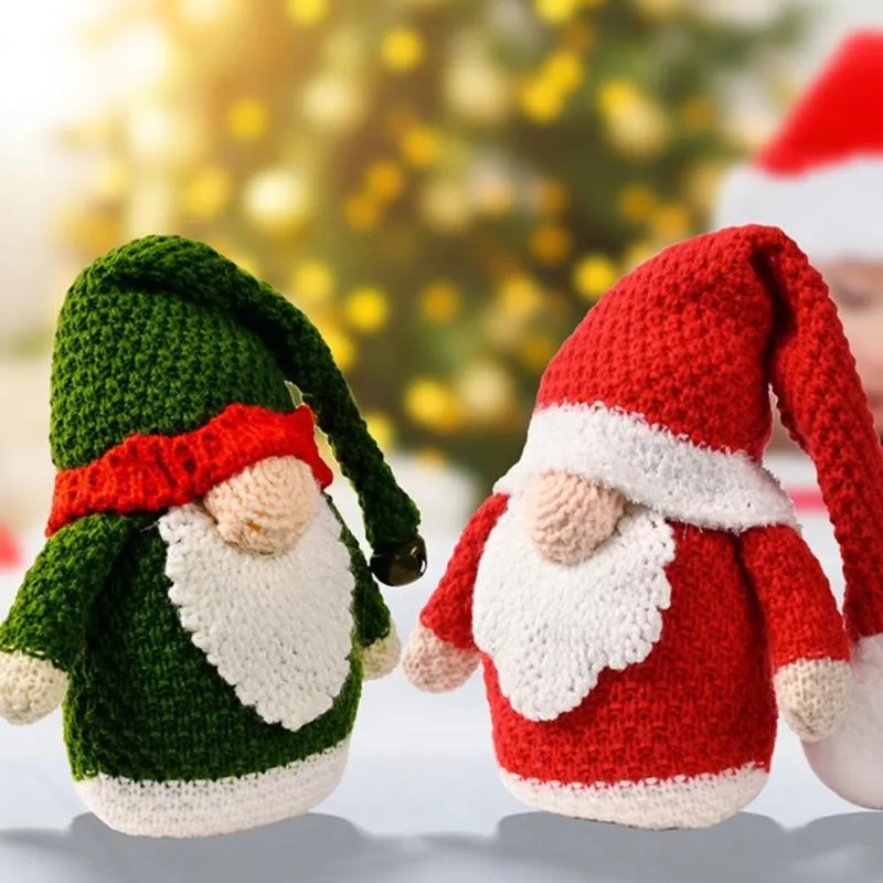 Décorations de Noël Couleur vive Mignon Gnome Peluche Poupée Décoration Texture douce Chapeau de queue de nain Design pour la célébration de Noël