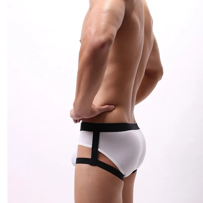 Onderbroek ijs zijden dij riemstijl uitgehold uit sexy ondergoed heren comfortabel dunne briefs mannelijke slipjes shortsunderpants