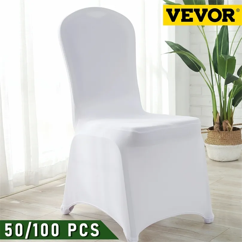 VEVOR 50 100Pcs Wedding Chair Covers Spandex Stretch Slipcover for Restaurant Banquet el Dining Party Universal Chair Cover 220512