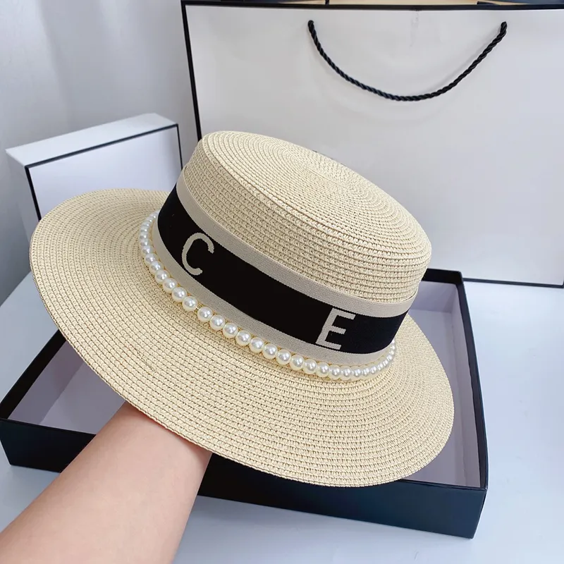 Retro Beach Straw Hats Woman Summer Vintage Outdoor Sun Protection Cap Solid Color Breathable Caps Bandage Wide Brim Hats