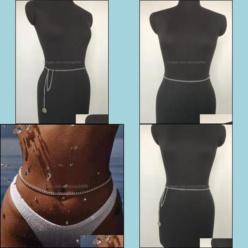 Sexy Beach Metal Body Belly Chain Waist Chains Accessories for Women Bikini Jewelry Belt Waistband Gift