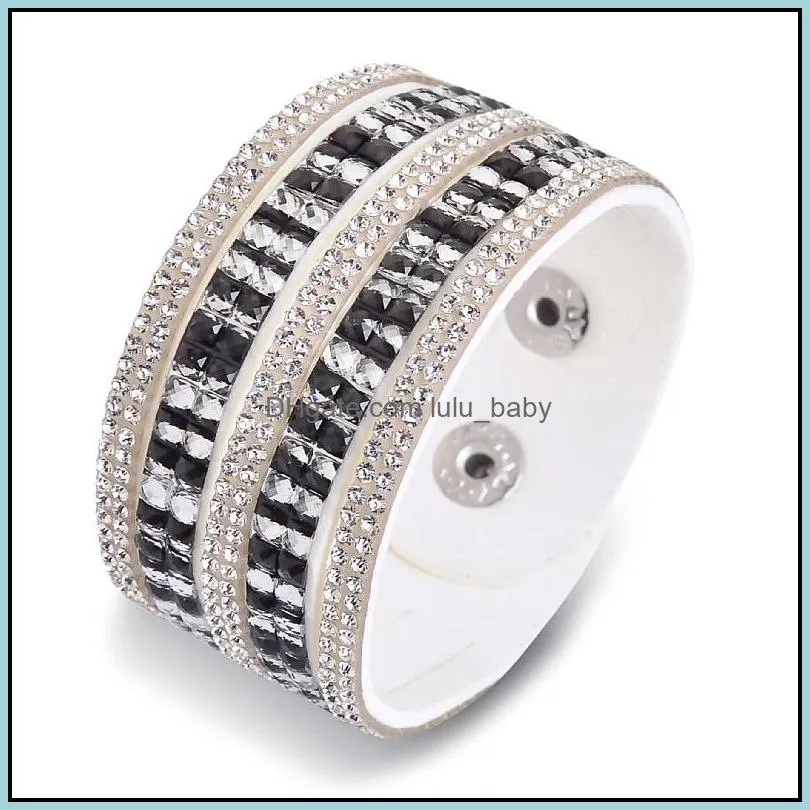 charm bracelet crystal bracelet luxury leather statement bangles beautifully with magic closure crystals bracelets