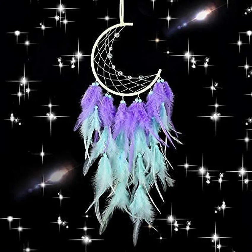 16 Styles Dream Catcher Festival Gift Handmade Half Circle Moon Design Art Crafts Dreamcatcher Feather Hanging Star Home Wall Decoration Ornament C0715x52