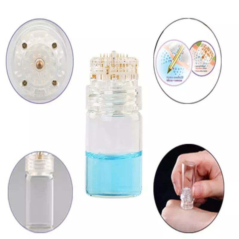 Derma stamp hydra 20 gold pins professional microneedling needles device micro needling itanium needles anti aging whiten bottle serum skin care therapy