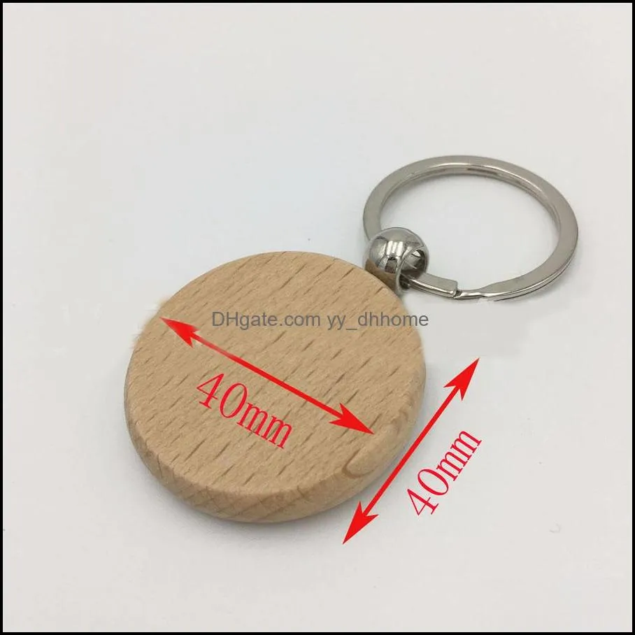 blank wood key chain holders round square rectangle shape personalized edc wooden keychains diy craft keyrings gift free dhl