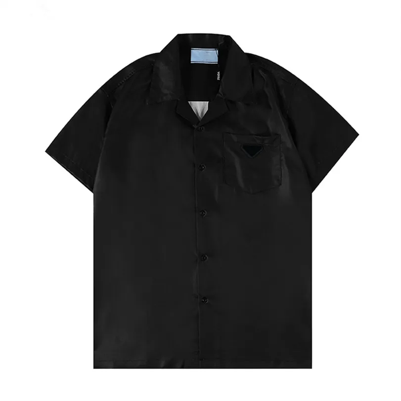 Luksusowe koszule od projektantów moda męska geometryczny nadruk koszula do gry w kręgle hawaje kwieciste koszule na co dzień mężczyźni Slim Fit sukienka z krótkim rękawem koszula różnorodność 22ss