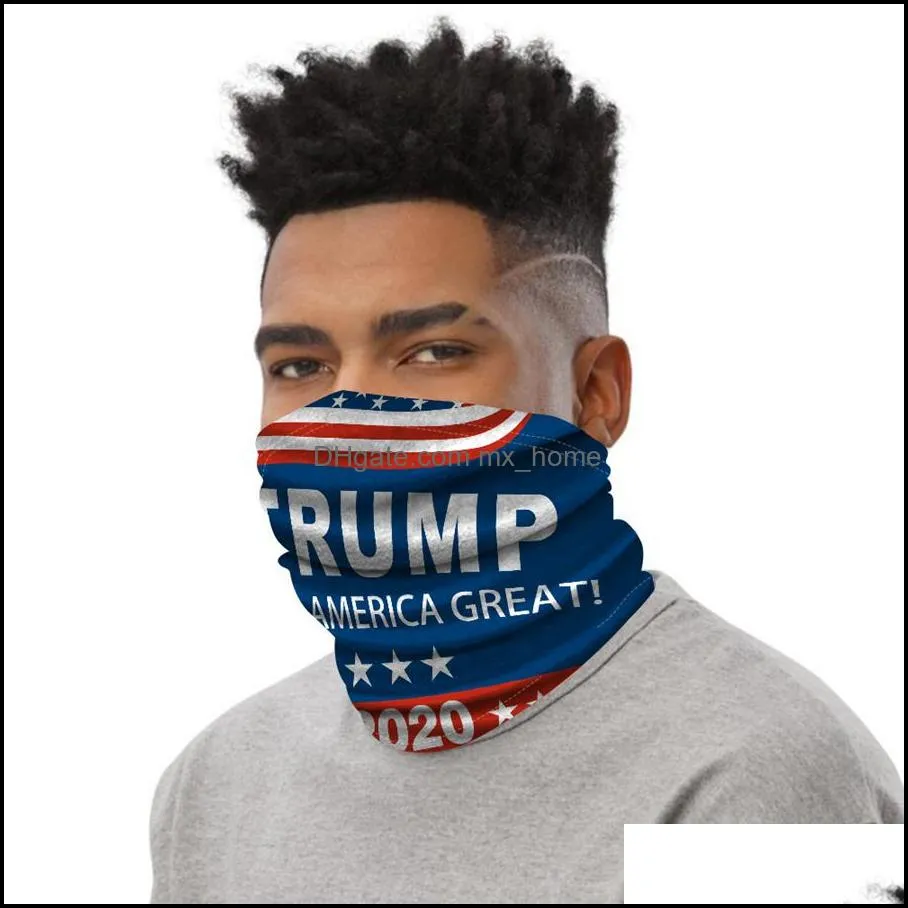 Trump Face Mask Washable American Election Printing Dustproof Masks Outdoor Cycling Neck Magic Cycling Scarf Designer Party Mask