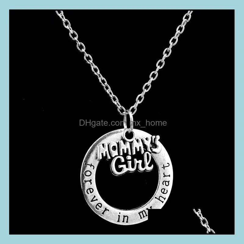 New arrival Home engraved pendant mother daughter sisters Forever In Heart P005 Arts and Crafts pendant with chain