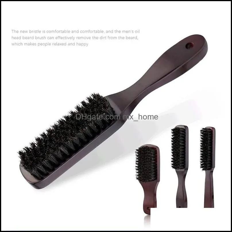 home wood handle boar bristle cleaning brush hairdressing men beard brush anti static barber hair styling comb shaving tools