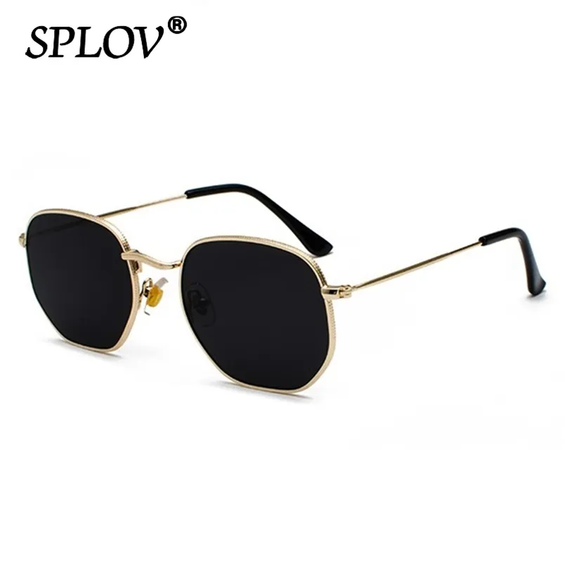 Hexagon Men Women Sunglasses Square Polygon Sun Glasses Brand Designer Retro Shades Metal Frame Eyewear TOP UV400 D Sol hombre 220518